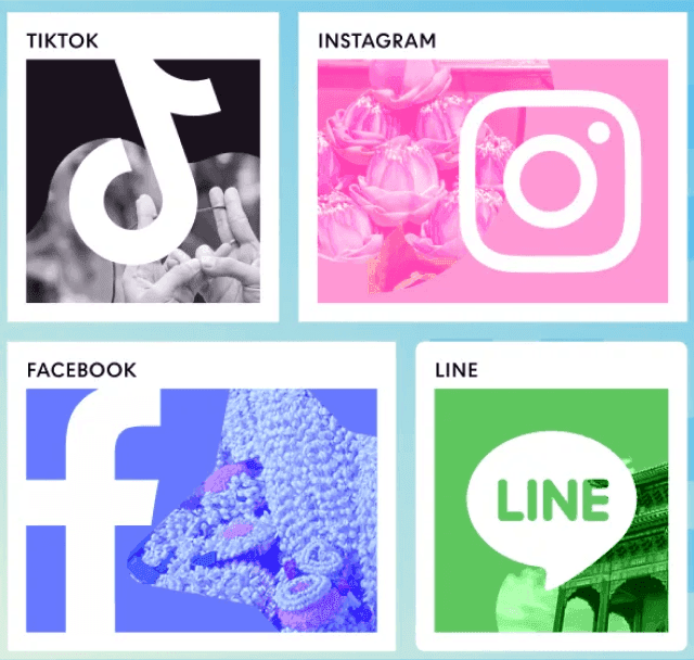 TikTok Instagram Facebook LINE